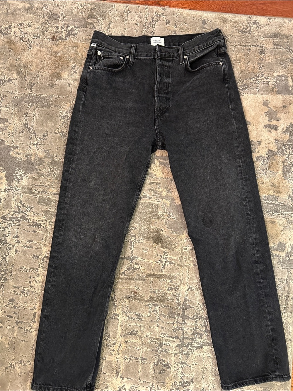 Citizens Of Humanity Black Straight-Leg  Jeans